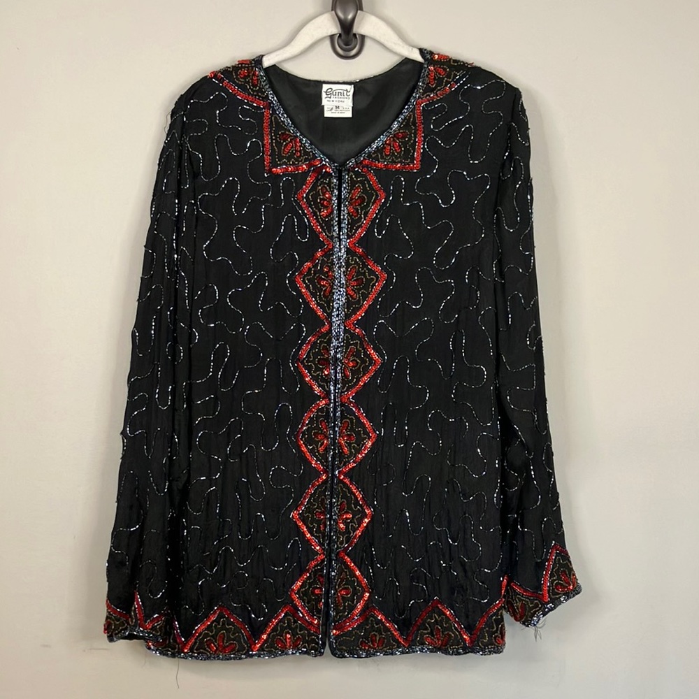 Gunit Fashions vintage silk beaded evening jacket